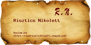 Risztics Nikolett névjegykártya