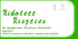 nikolett risztics business card